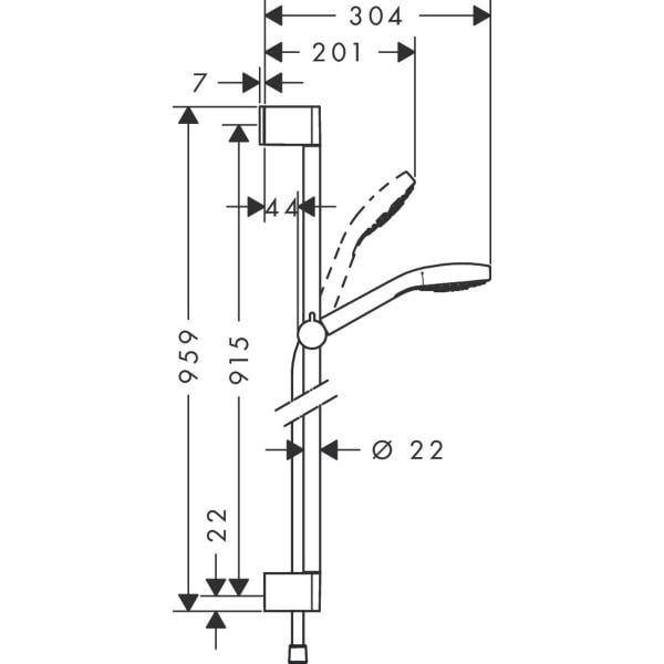 Душевой набор hansgrohe Croma Select E Multi 26590400, белый/хром