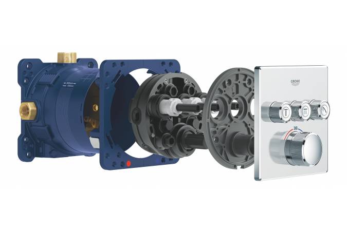 Комплект для душа 4 в 1 GROHE (Термостат + Душевой набор + Верхний душ + SmartBox)