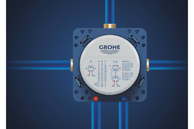 Комплект для душа 4 в 1 GROHE (Термостат + Душевой набор + Верхний душ + SmartBox)