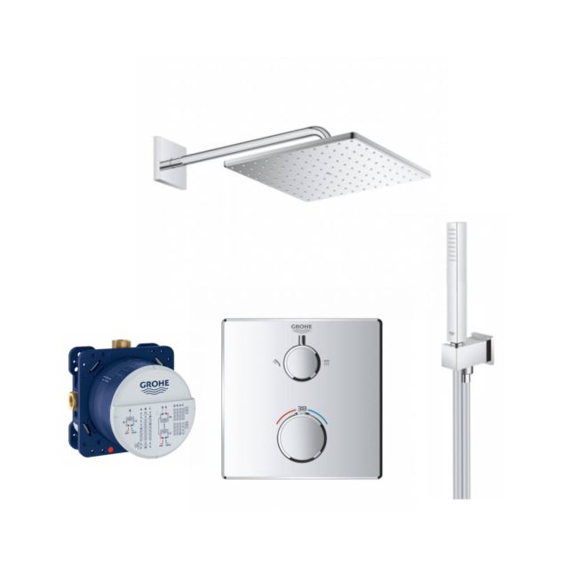 Комплект для душа 4 в 1 GROHE (Термостат + Душевой набор + Верхний душ + SmartBox)
