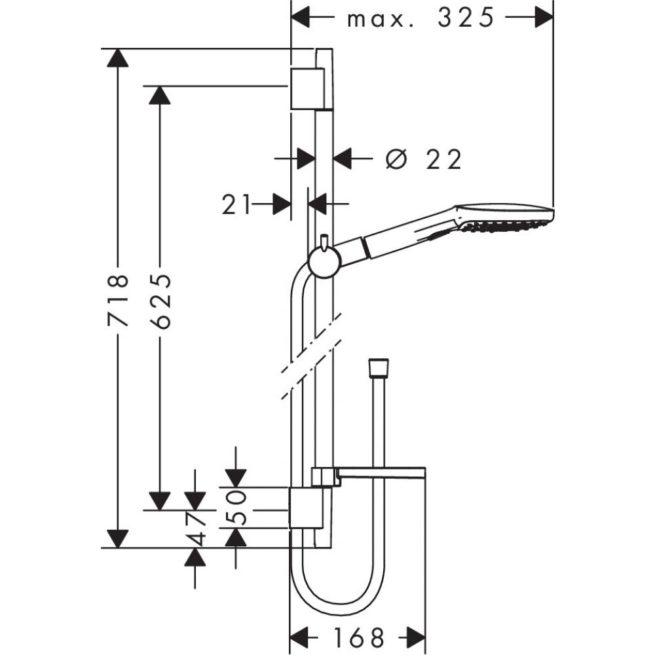 Душевой набор hansgrohe Raindance Select E 120 3jet/Unica S Puro 26620400, белый/хром
