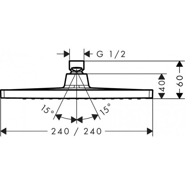 Верхний душ hansgrohe Crometta E 240 1jet 26726000, хром